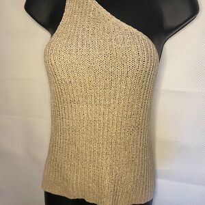 Le Lis Tan One-Shoulder Knit Top